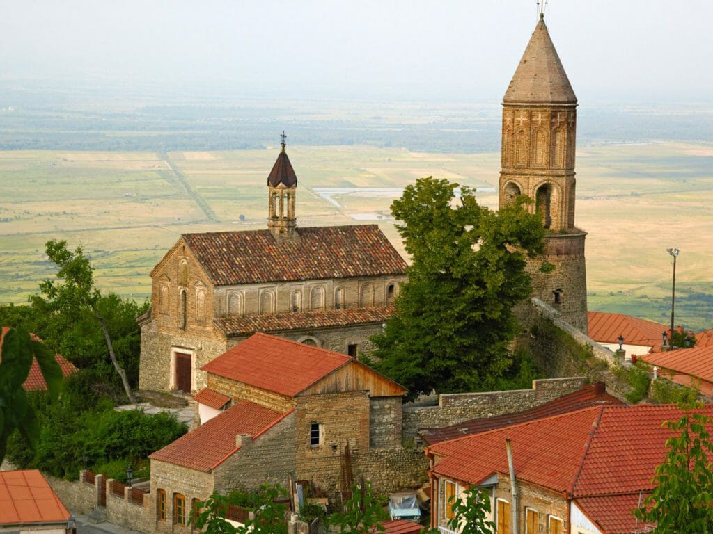 Saint George Church and Alazani Valley, Signagi, Kakheti, Georgia