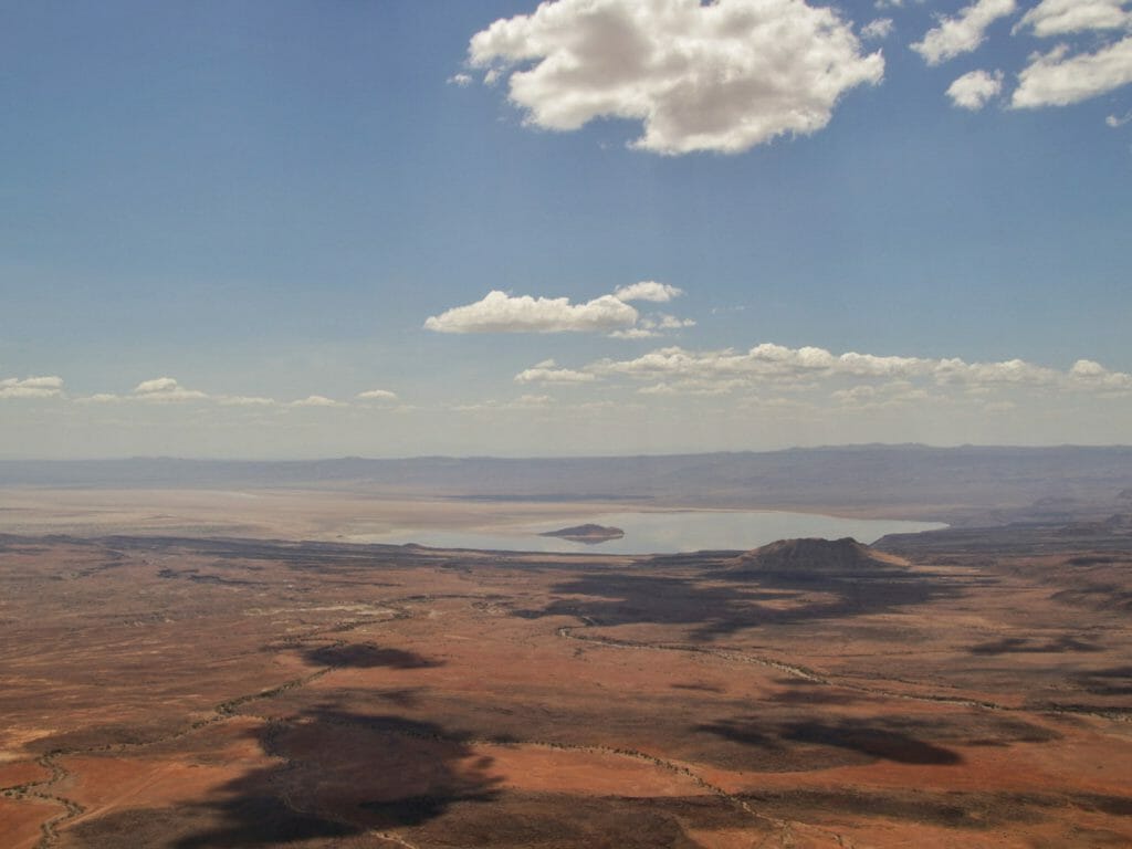 Salt lake at southern edge of Lake Turkana, Kenya