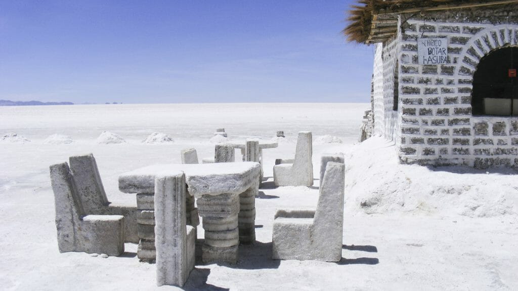 Salt Table and Chairs, Salar De Uyuni, Bolivia