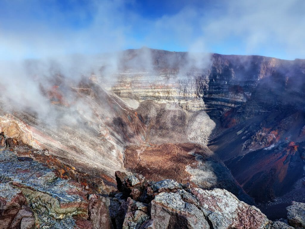 Scenic view of Dolomieu Crater of the Piton de la Fournaise volcano, Reunion Island