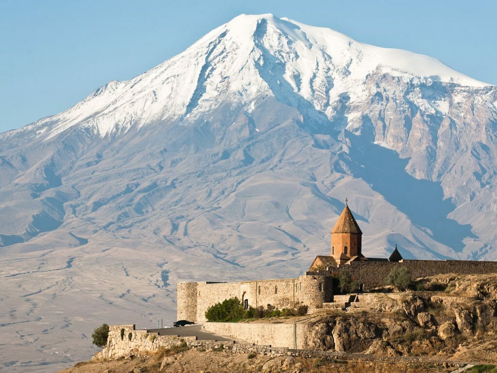 Snow Capped Mount Ararat and Khor Virap, Armenia