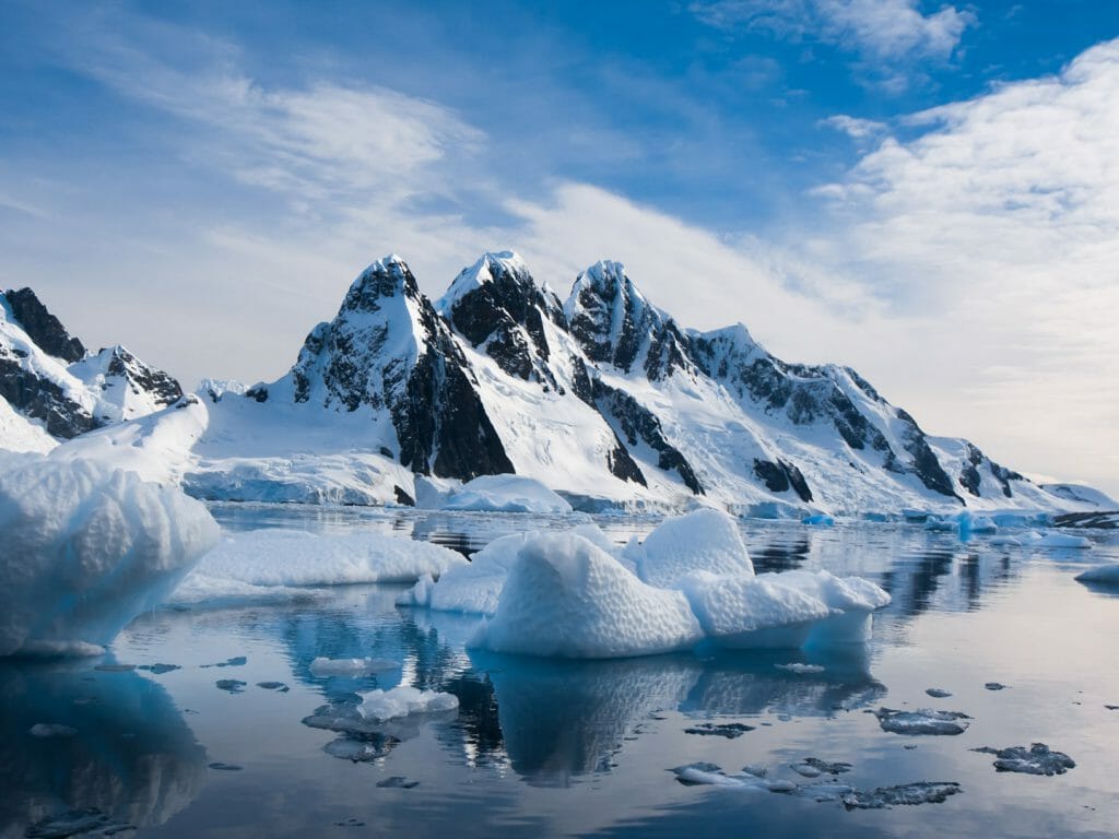Snow Capped Mountains, Antarctic Peninsula, Antarctica
