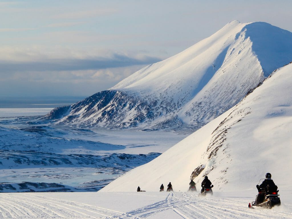 Snowmobiling, Longyearbyen, Spitsbergen, Svalbard