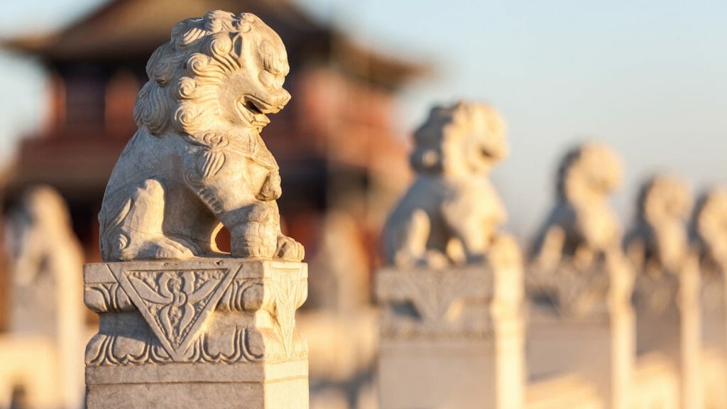Stone Lion Sculptures, Beijing, China