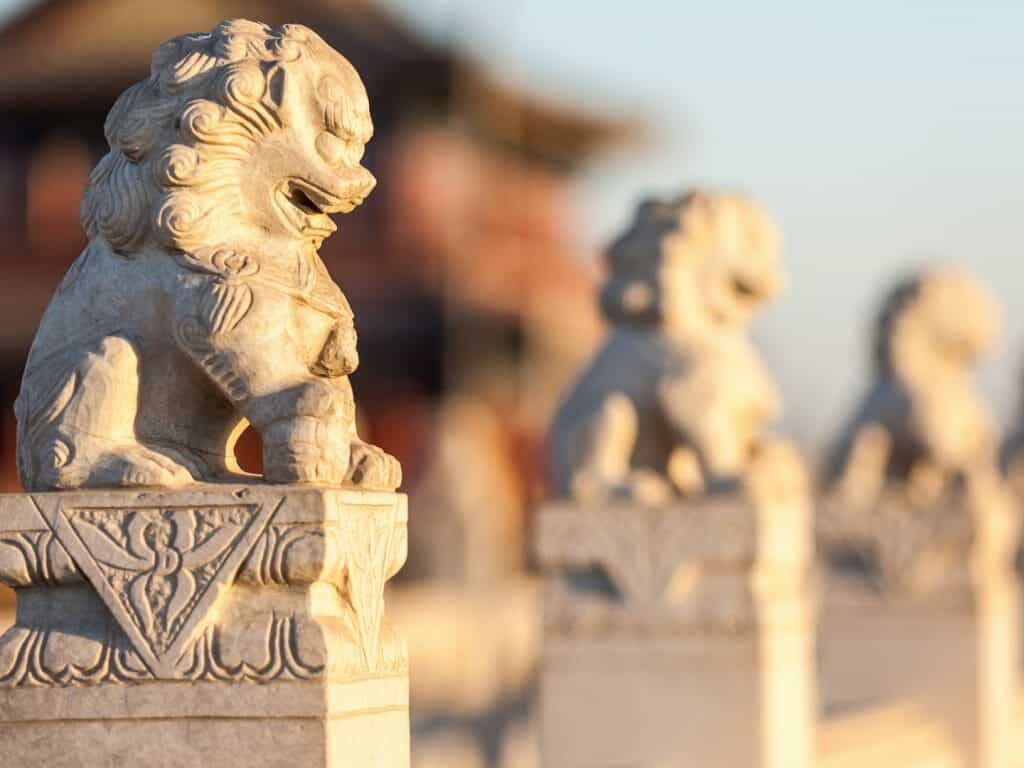 Stone Lion Sculptures, Beijing, China