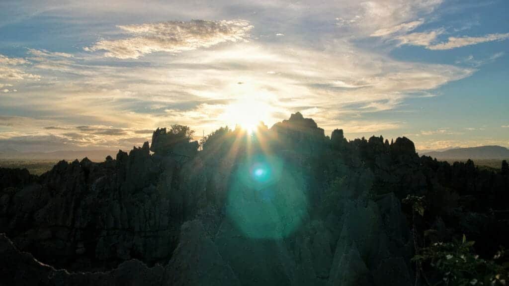 Sunrise over western tsingy, Ankarana, Madagascar