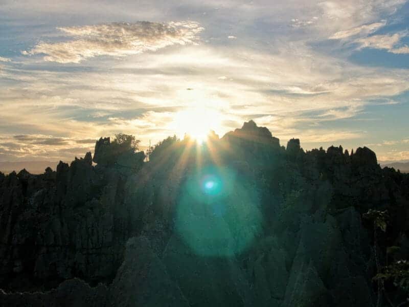 Sunrise over western tsingy, Ankarana, Madagascar
