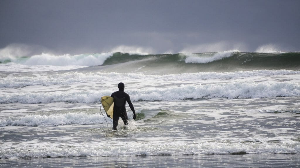 Surfer, Long Beach, Vancouver Island, British Columbia, Canada