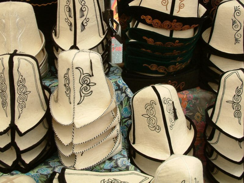 Traditional Kyrgyz Felt Hats, Kyrghyzstan