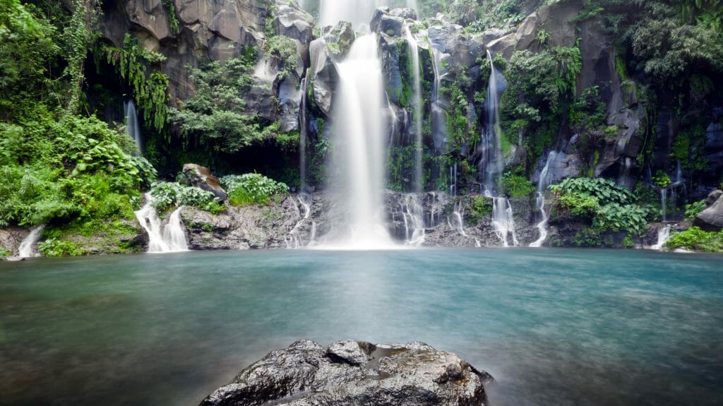 Trois Bassin waterfall on Reunion Island
