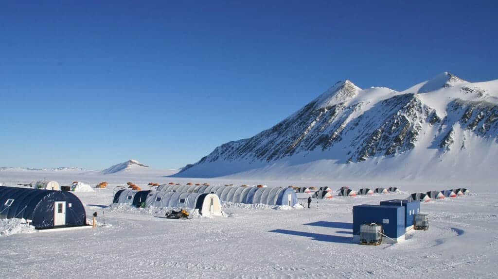 Union Glacier base camp view