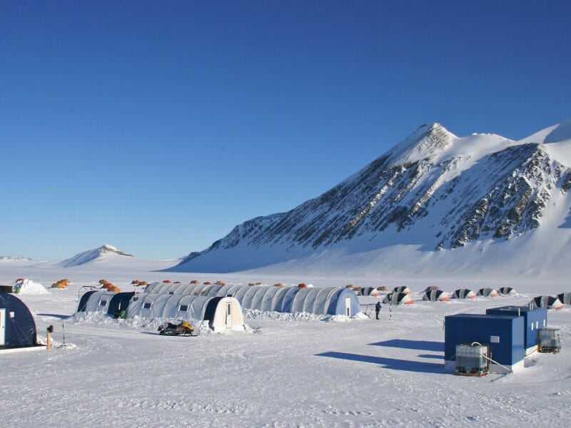 Union Glacier base camp view