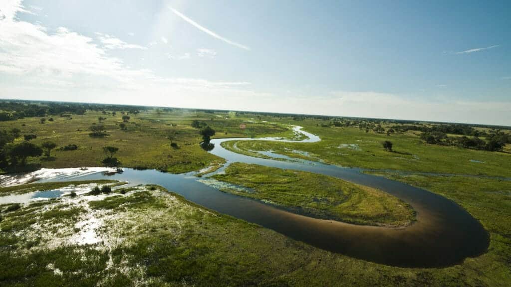 View from above, helicopter, safari, Botswana Safari, Helicopter Horizon