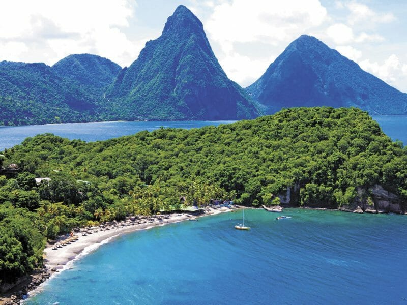 View from Jade Mountain Hotel, Pitons, Saint Lucia