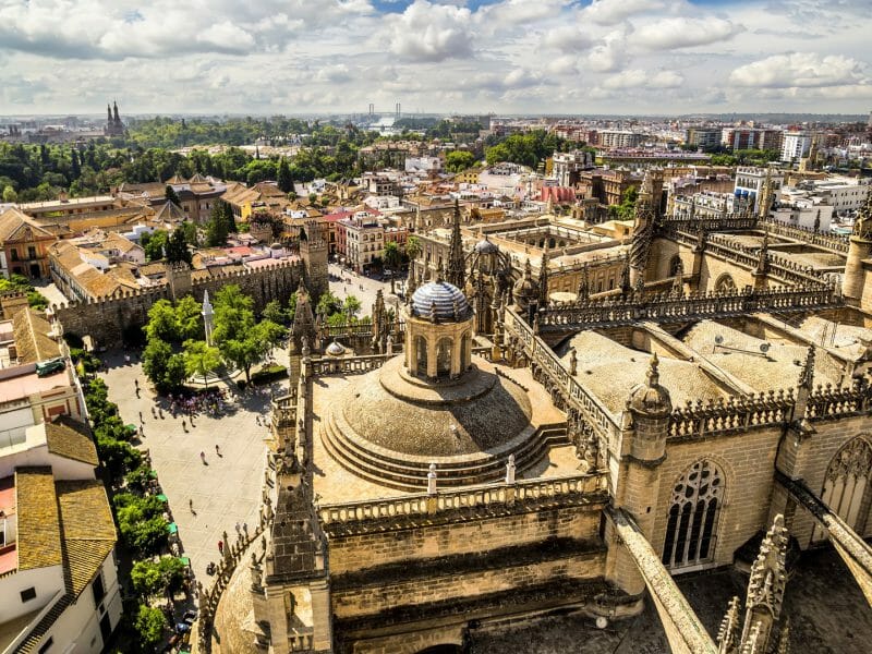 View from La Giralda Tower, Seville, Spain