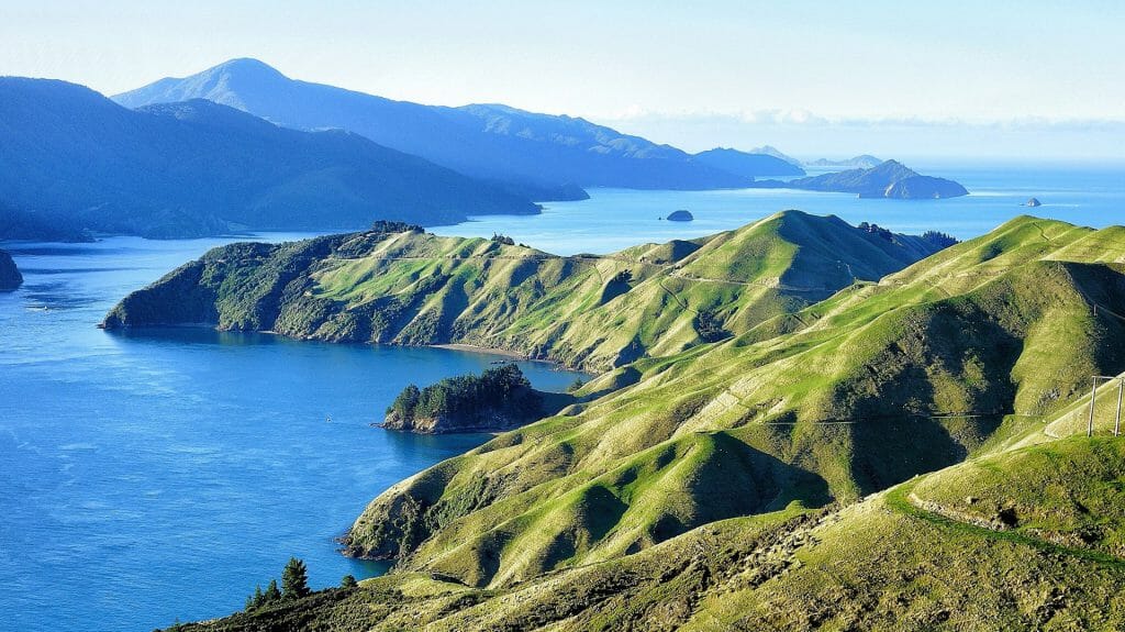 View over French Pass, Marlborough Sounds, New Zealand