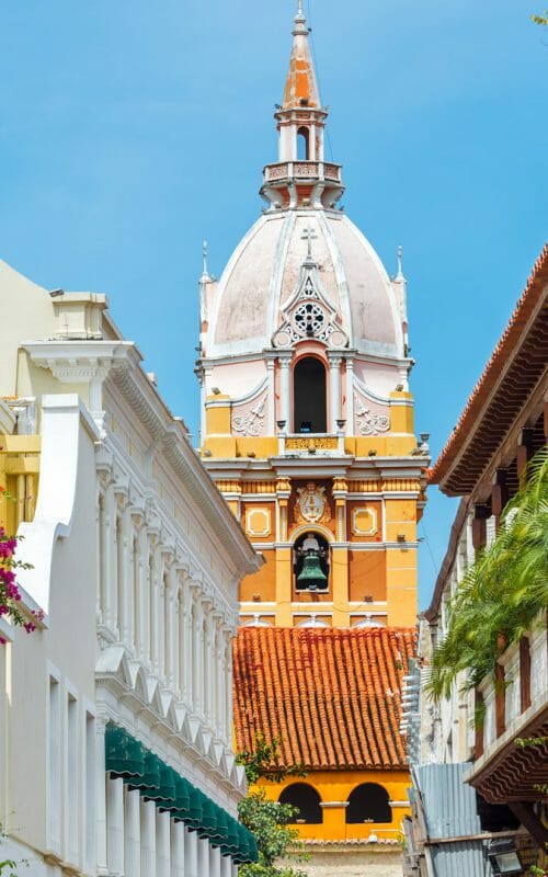 View to Cathedral, Cartagena, Colombia
