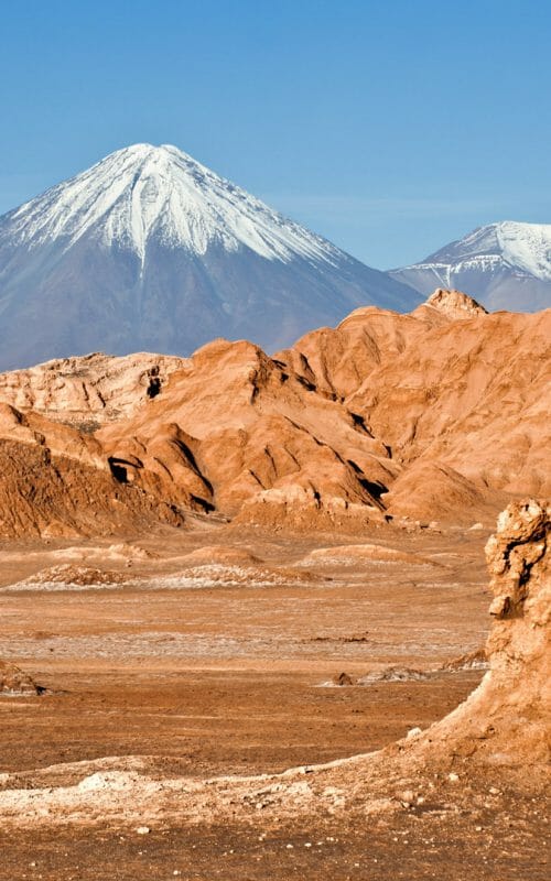 Licancabur and Juriques Volcanoes, Moon Valley, Atacama Desert, Chile