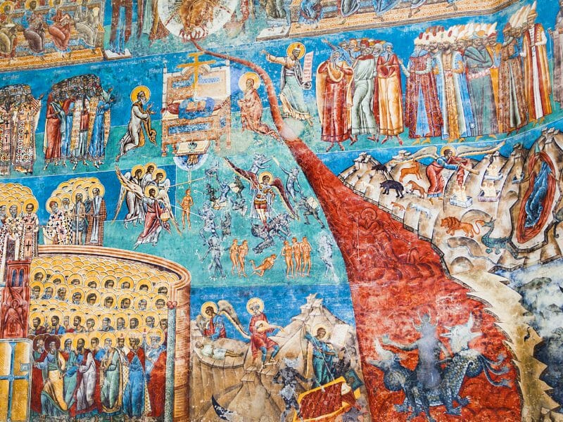 Voronet orthodox painted monastery, Moldavia, Bucovina, Romania