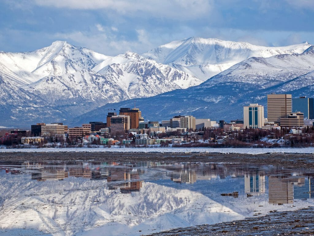 View of Anchorage, Alaska, USA