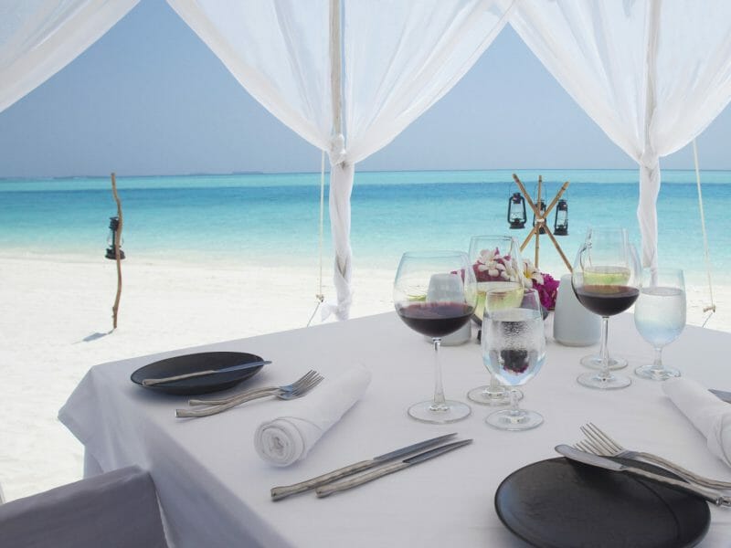 Beachfront Dining, Anantara, Maldives