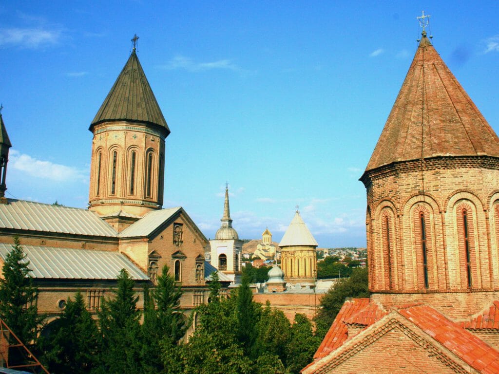 Copy Churches of Tbilisi Jvris Mama Sioni and Sameba Cathedral Old Town Georgia