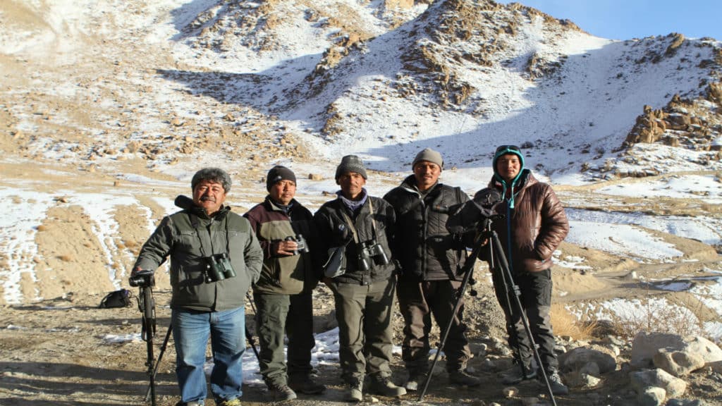 Guides spotters & trackers, Snow leopard tracking, Ladakh, India