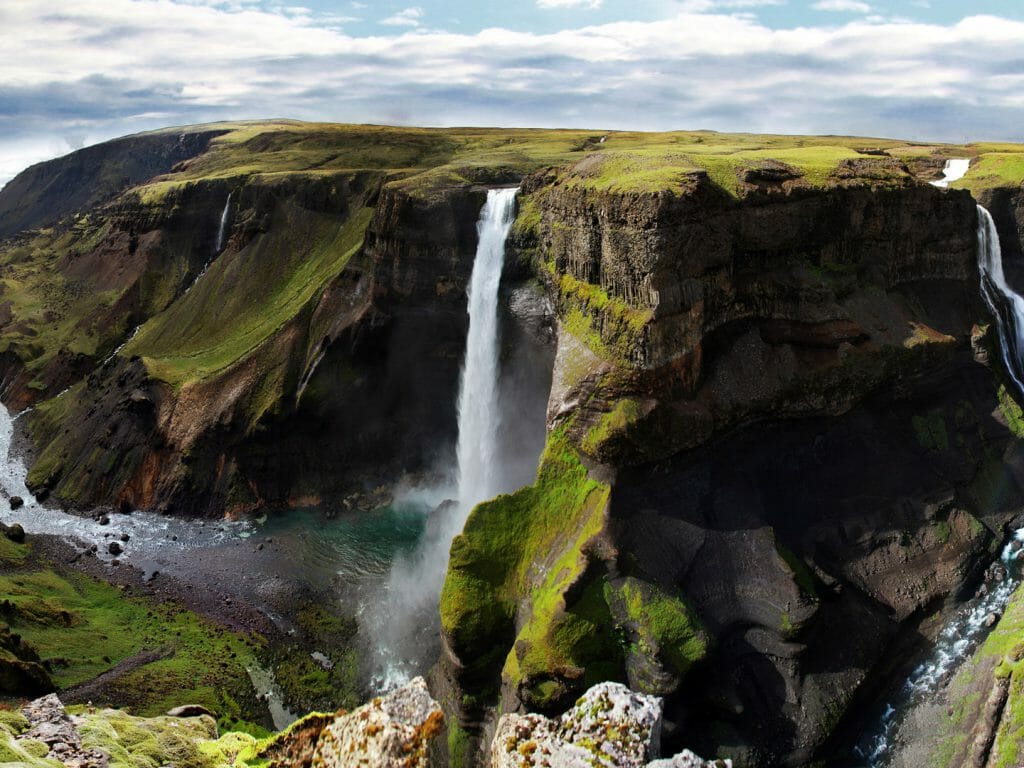 Haifoss Waterfall, Hella, Iceland,