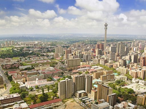 Looking out over the city, Johannesburg, South Africa
