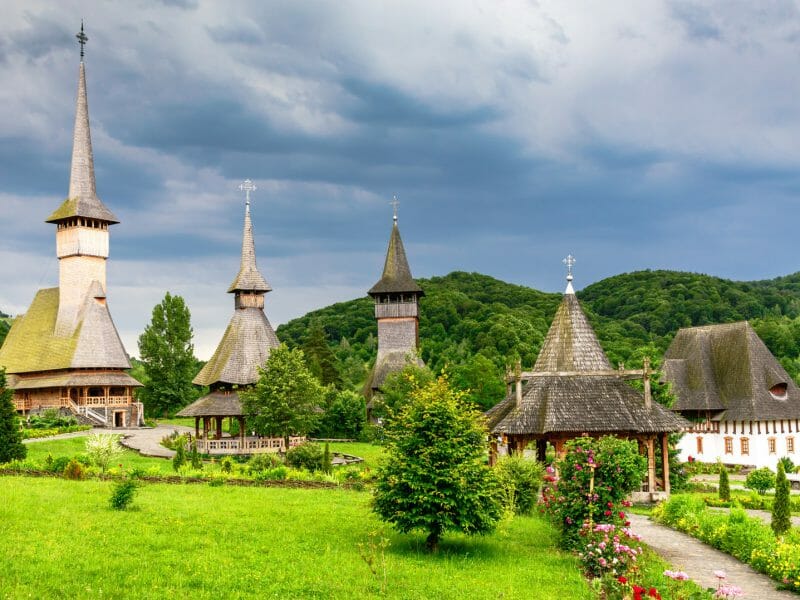 Maramures, Romania, Wooden church of Barsana monastery