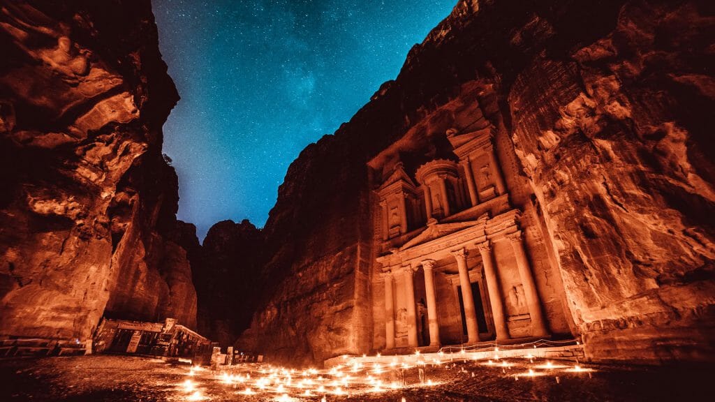 Petra at night, Jordan