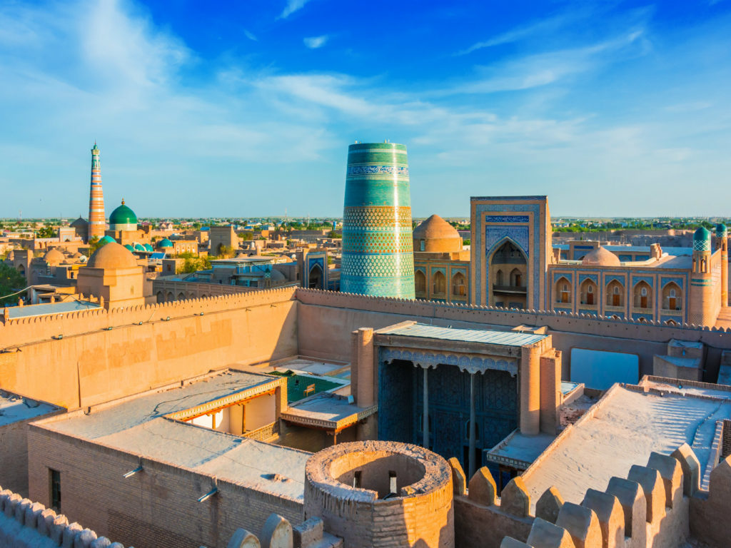 Itchan Kala, walled inner town of the city of Khiva, Uzbekistan