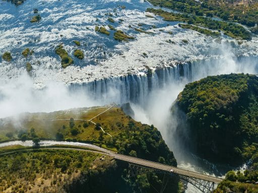 Victoria Falls from the air, Zimbabwe