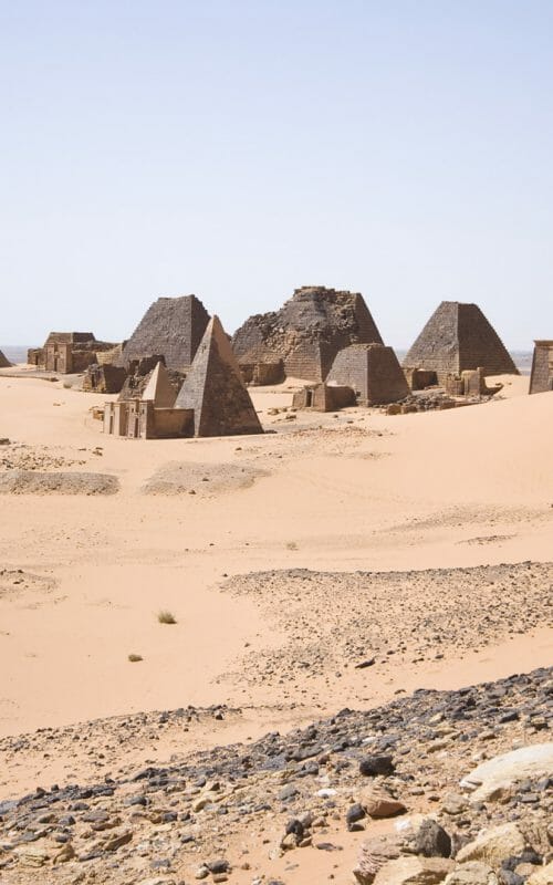 Pyramids in the desert, sudan