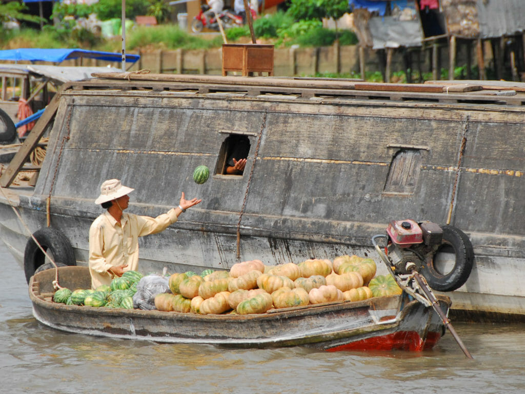 River Life, Song Xanh Sampan, Mekong Delta, Cambodia