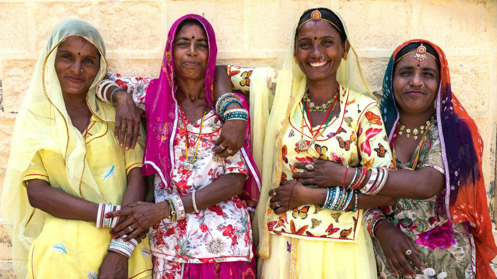 Sambhali colourfully dressed women