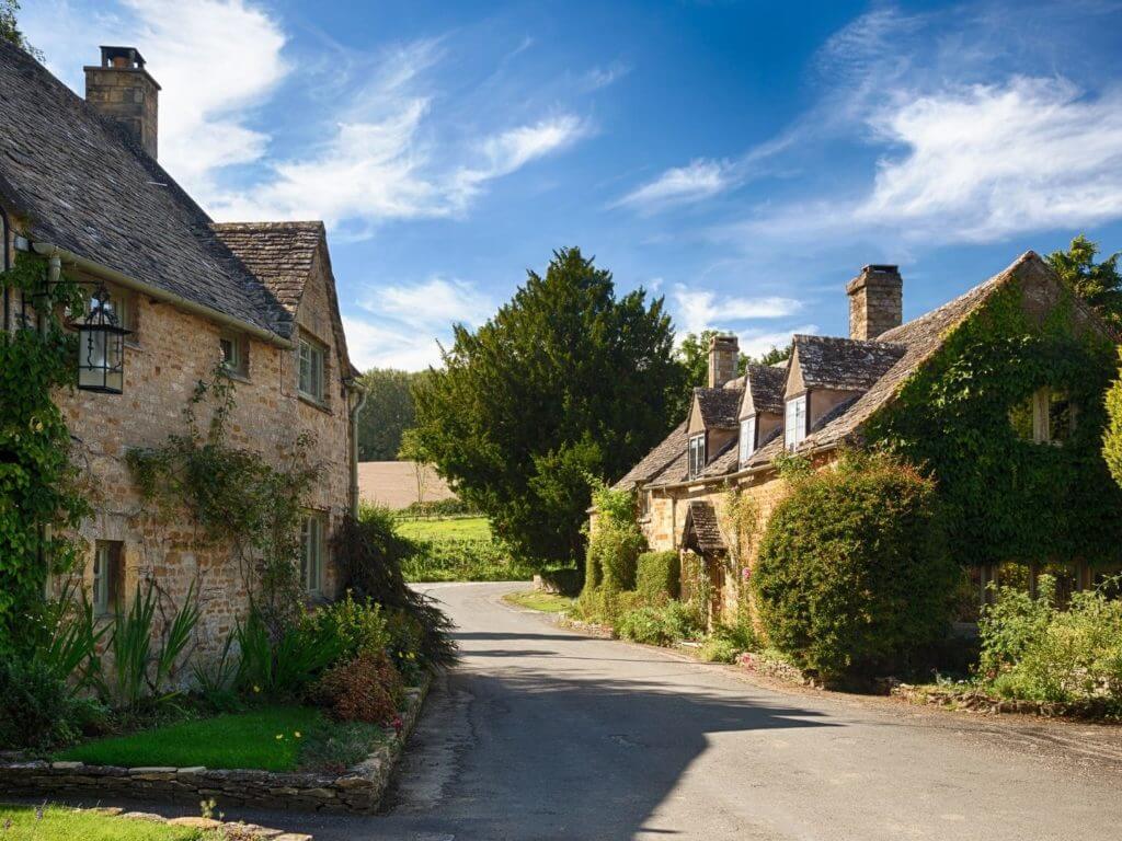 Cotswold stone houses, Cotswolds, England, UK