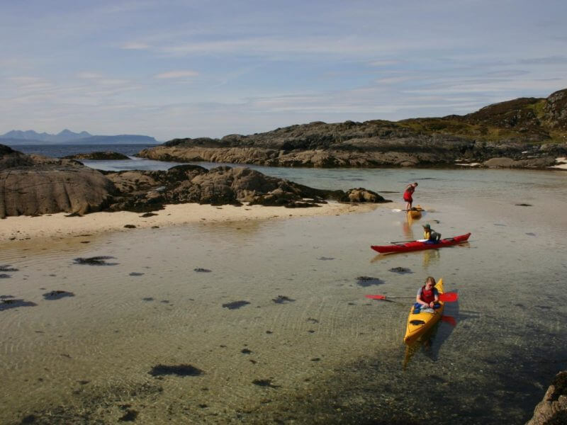 Sea kayaking at Arisaig, Scotland