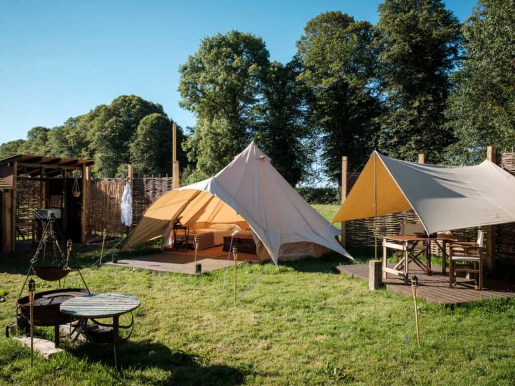 GLamping site, Wild Carrot, Chavenage, Cotswolds, UK