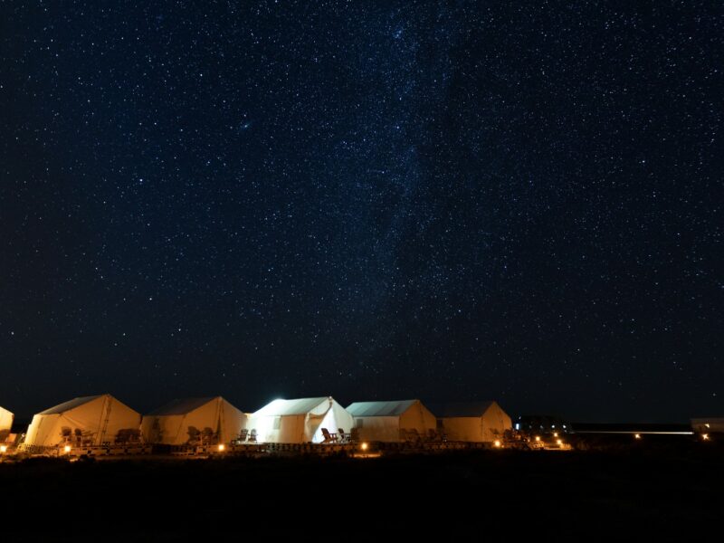 San Ignacio Lagoon Camp at night, Baja California, Mexico