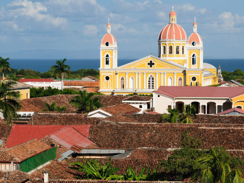 View over Granada City towards Lake Nicaragua, Granada, Nicaragua