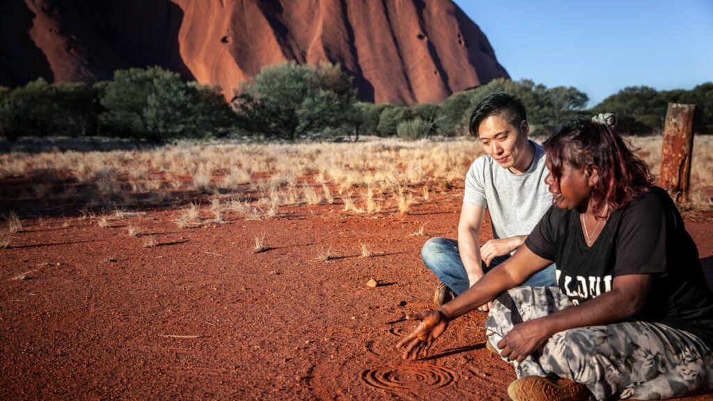 Local Aboriginal guide and artist in Uluru, Australia
