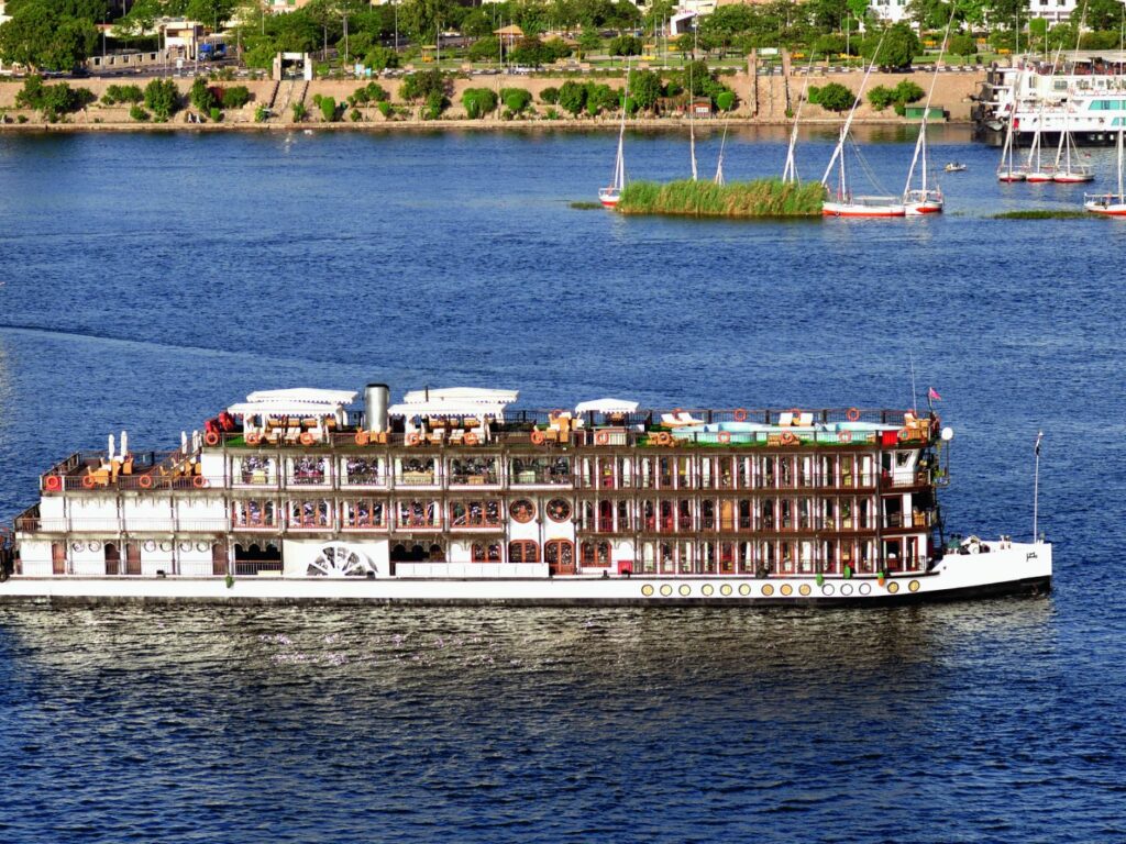 SS MISR Royal Steamer,  Exterior of boat on the Nile, Nile Cruise, Egypt