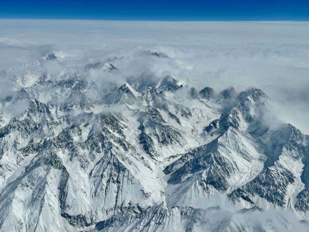 Aerial view of the Himalayas