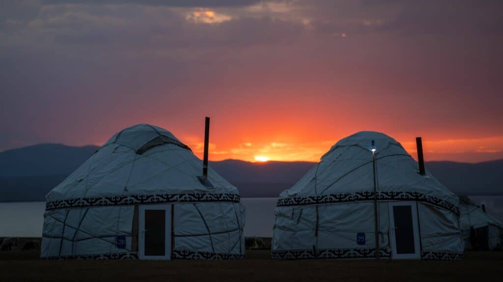 Son Kul Yurt Camp, Sunset, Kyrgyzstan