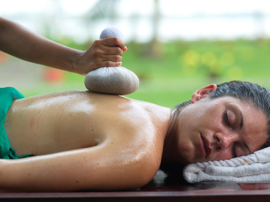 Massage at Manaltheeram Ayurveda Resort, Kerala, India