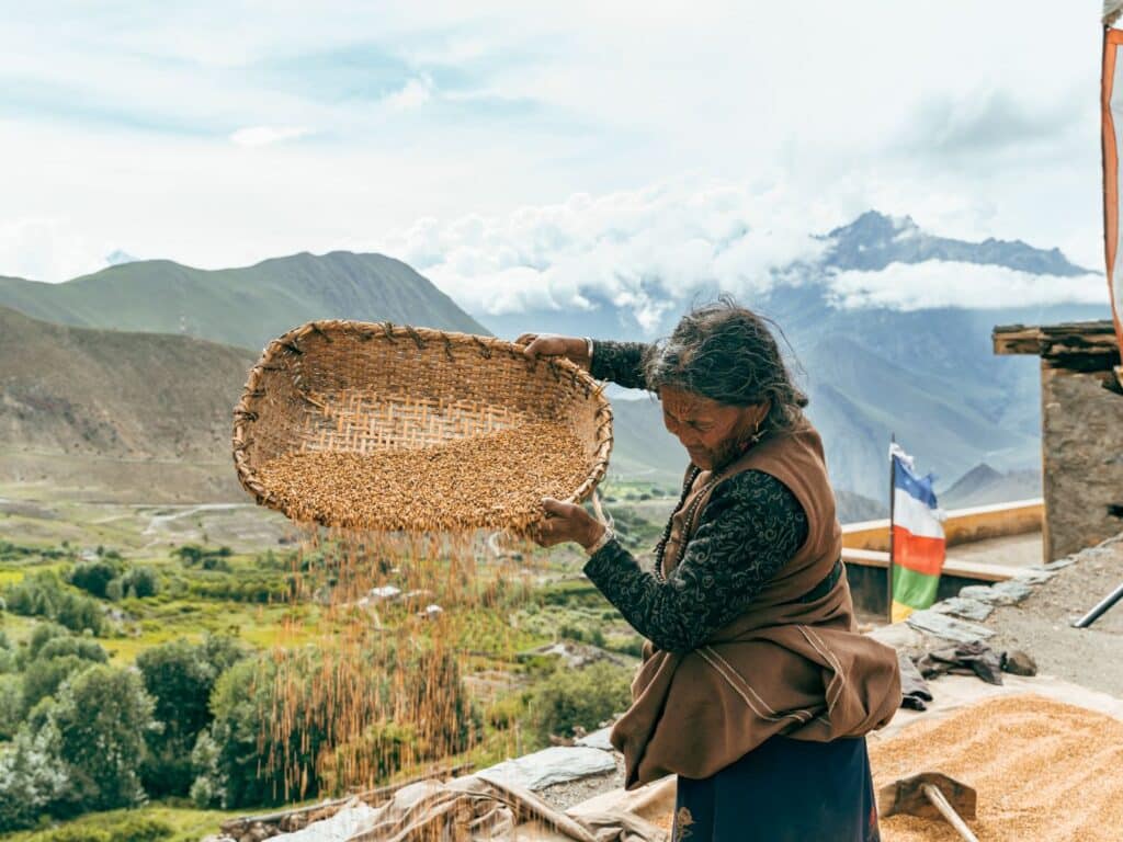 Local women in Jharkot village, Mustang, Nepal