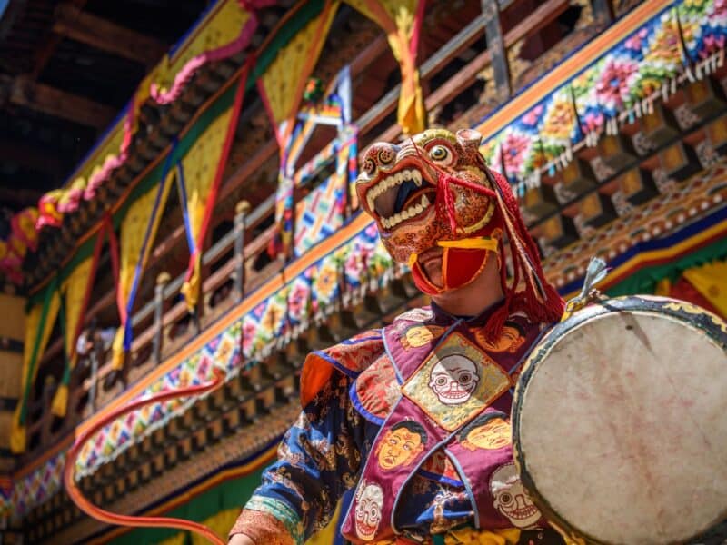 Masked dancer at Paro festival, Bhutan