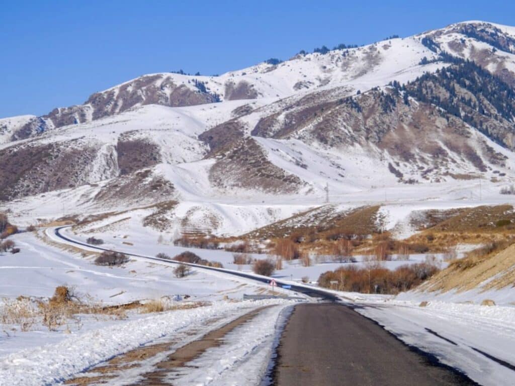 Snowy Mountain in Kyrgyzstan