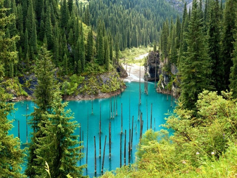 Lake Kaindy in Kazakhstan